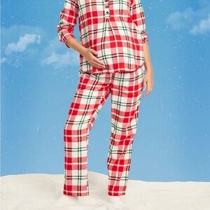 Old Navy Maternity Plaid Flannel Pajama Pant Set and Red Plaid
